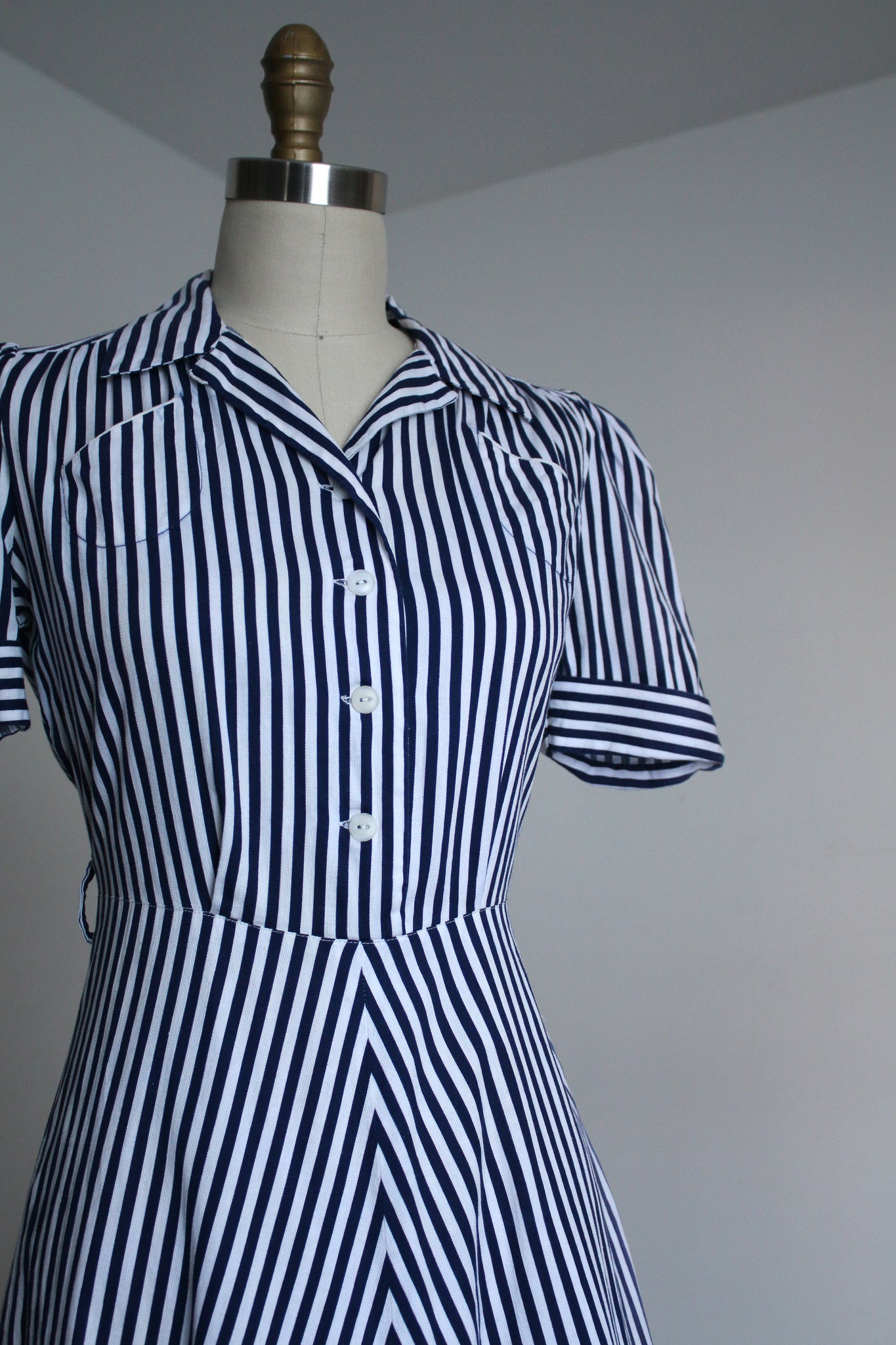 Vintage 1930s Striped Rayon Under Shirt Slip Ladies Underwear