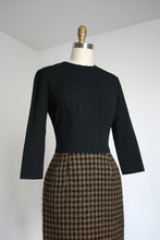 Load image into Gallery viewer, vintage 1960s houndstooth wool dress {xs}