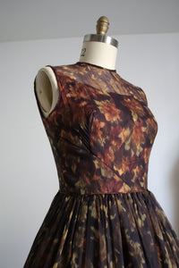 vintage 1950s floral chiffon dress {m}