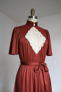 vintage 1970s novelty cameo maxi dress {xs-m}