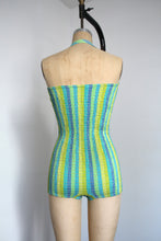 Load image into Gallery viewer, vintage 1950s striped swimsuit {xs-s}