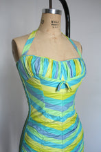 Load image into Gallery viewer, vintage 1950s striped swimsuit {xs-s}