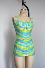 Load image into Gallery viewer, vintage 1950s striped swimsuit {xs-s}