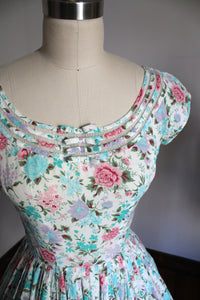 vintage 1950s Nicholas Ungar floral dress {xs}