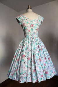 vintage 1950s Nicholas Ungar floral dress {xs}