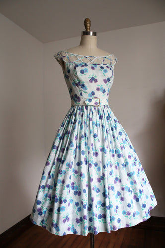 vintage 1950s floral dress {xs}