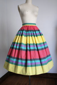 vintage 1950s rainbow skirt {s}