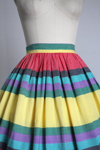 vintage 1950s rainbow skirt {s}