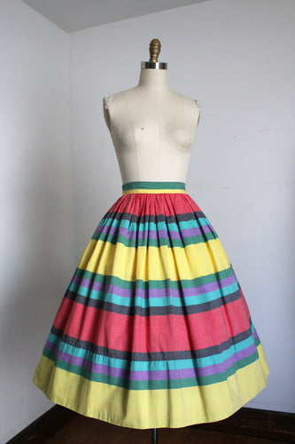 vintage 1950s rainbow skirt {s}