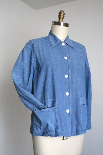 vintage 1940s 50s denim smock jacket {S-L}