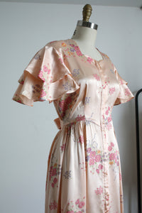 vintage 1940s front zip dressing gown {s}