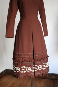 vintage 1960s brown dress {s}
