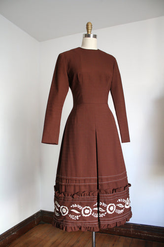 vintage 1960s brown dress {s}