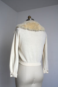 vintage 1950s faux fur cardigan {S-L}