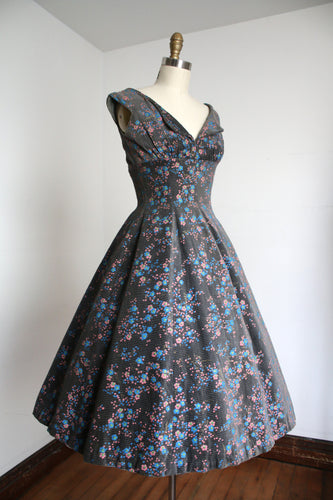 vintage 1950s floral corduroy dress {xxs}