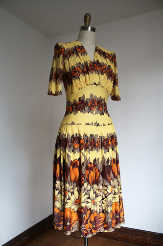 vintage 1940s rayon jersey dress {s}