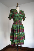 Load image into Gallery viewer, vintage 1940s silk floral dress {s}