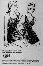 Load image into Gallery viewer, vintage 1940s novelty cotton clamshell swimsuit {s}