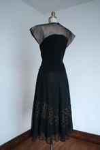 Load image into Gallery viewer, vintage 1940s black party dress {s/m}