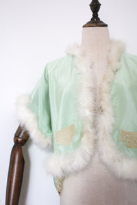 vintage 1920s green bed jacket