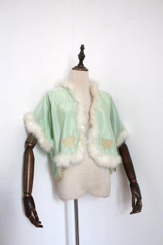 vintage 1920s green bed jacket
