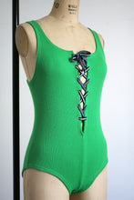 Load image into Gallery viewer, vintage 1970s Paul Maris green body suit {xs}