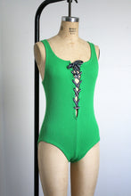 Load image into Gallery viewer, vintage 1970s Paul Maris green body suit {xs}