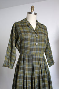 vintage 1950s plaid dress {m}