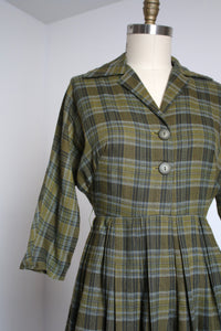 vintage 1950s plaid dress {m}