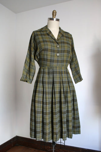 vintage 1950s plaid dress {m}