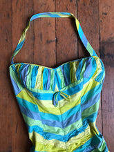 Load image into Gallery viewer, vintage 1950s striped swimsuit {xs-s}