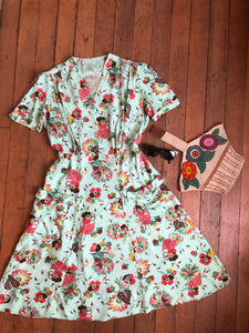 vintage 1930s strawberry dress {L}