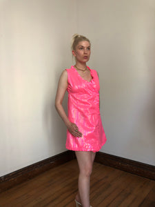 vintage 1960s pink metallic dress {xs}