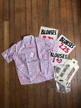 Load image into Gallery viewer, NOs vintage 1950s pink floral top {XL}