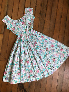 vintage 1950s Nicholas Ungar floral dress {xs}