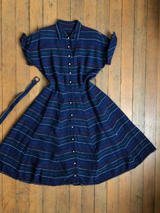 vintage 1940s 50s rainbow dress {xs}