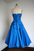 Load image into Gallery viewer, vintage 1950s blue party dress {xs}