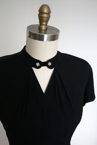 vintage 1940s black evening dress {m}