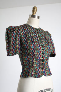 vintage 1930s metallic lamé blouse {s}