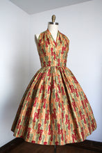 Load image into Gallery viewer, vintage 1950s novelty halter dress {m}