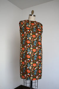 vintage 1960s floral shift dress {L}
