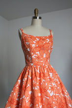 Load image into Gallery viewer, vintage 1950s orange sun dress {xs}