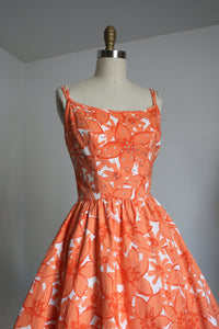 vintage 1950s orange sun dress {xs}