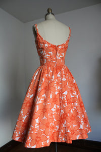 vintage 1950s orange sun dress {xs}