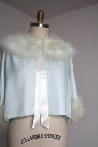 vintage 1960s marabou bed jacket
