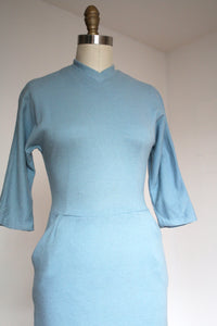 vintage 1950s blue wool dress {xs}