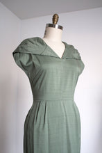Load image into Gallery viewer, vintage 1950s green cotton dress {m}