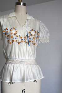 vintage 1940s embroidered top {xs-s}