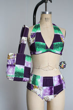 Load image into Gallery viewer, NOS vintage 1960s patchwork quilted bikini with purse {xs}