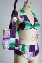 Load image into Gallery viewer, NOS vintage 1960s patchwork quilted bikini with purse {xs}
